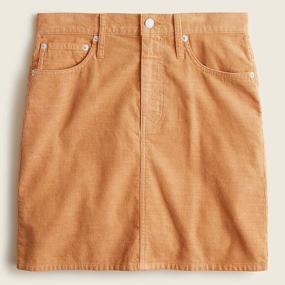J Cew Women’s Corduroy Mini Skirt size 25 Camel Brown Classic Preppy Academia - Picture 1 of 6